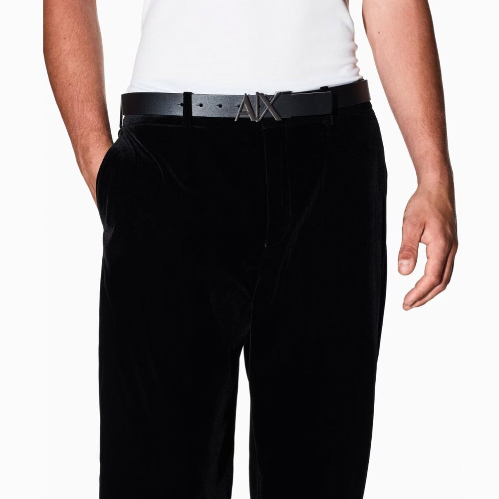 Armani Exchange Black Velvet Slacks - mens 36